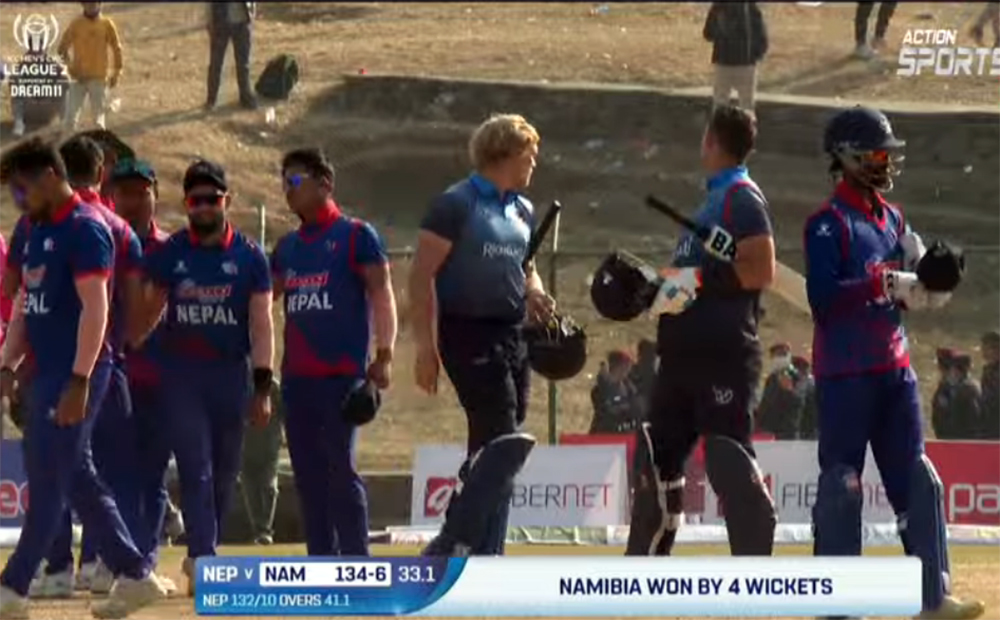 नेपाल नामिबियासँग ४ विकेटले पराजित